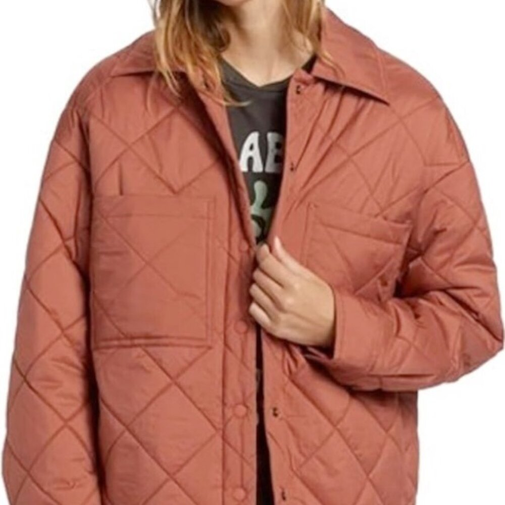 Billabong Transport Snap Front Jacket for Women size M- Sweet Chocolate color